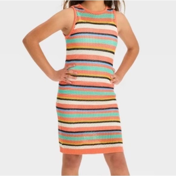 art class Other - Colorful Striped Crochet Knit Dress